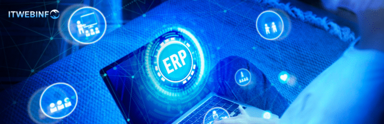 Illustration showing AI technology integrated with ERP and CRM systems