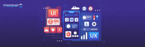 UI and UX design dashboard illustrating business growth and user engagement.