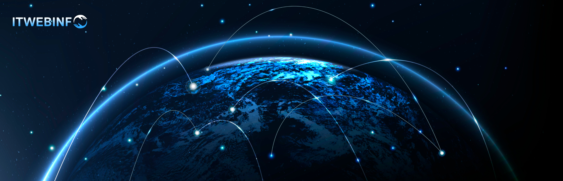 Global digital network symbolizing AI-powered digital transformation for small businesses.